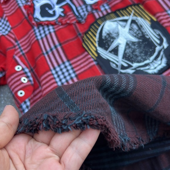 Diesel Gradient Plaid Long Shirt Jacket